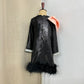 Black Sequin Shoulder Bow Dress