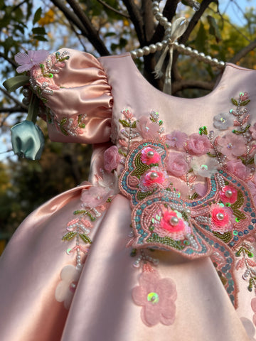 Peach Big Butterfly Dress