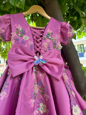 Pink Handmade Mother Daughter Dress Combo