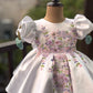 White Handmade Tulip Sleeves Dress