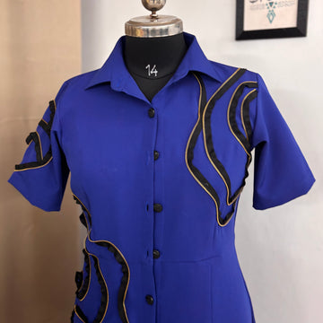 Beautiful women Blue colour modern design long shirt