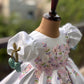 White Handmade Tulip Sleeves Dress