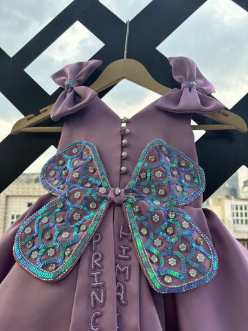 Lavender Bow Handmade Birthday Dress