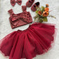 Crop Top with Tulle Skirt Set