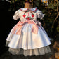 White Embroidered Collared Dress