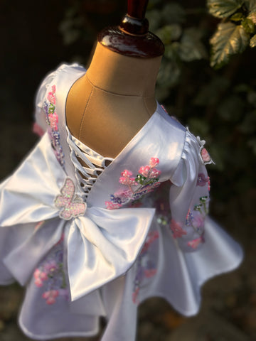 White Hand Crafted Emblished Dress