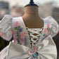 White Multi Color Handmade Dress