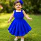 Blue Corded Birthday Dress