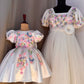 White Handmade Mother Daughter Combo Dress