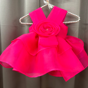 Pink Flower Organza Dress
