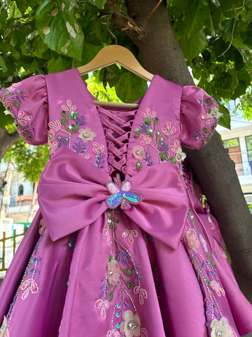 Pink Handmade Mother Daughter Dress Combo