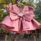 Beautiful Peach Pink Dress with 3D Butterfly