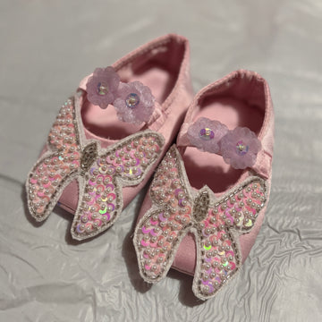 Hand made beautiful baby shoes of soft fabric