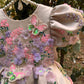 Beige Handmade Dress with 3D Butterflies