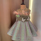 Green Ball Gown with Feather work