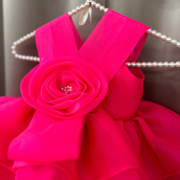 Pink Flower Organza Dress