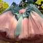 Blue and Pink dual tone Baby Girl Handmade Dress