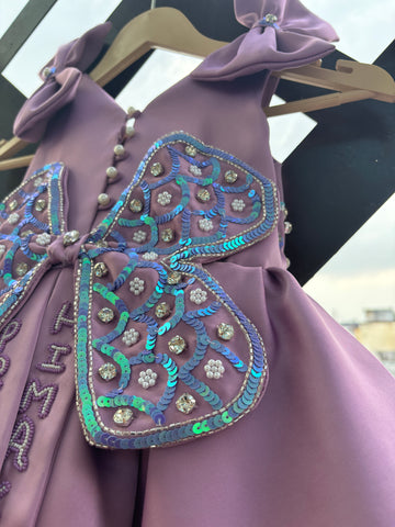 Lavender Bow Handmade Birthday Dress