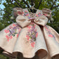 Beige Handmade Dress with 3D Butterflies