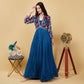 EF1027 - Blue Printed Anarkali Set