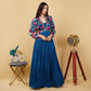 EF1027 - Blue Printed Anarkali Set