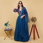 EF1027 - Blue Printed Anarkali Set