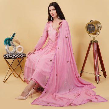 EF1029 - Pink Anarkali Set