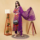 EF1034 - Printed Purple Alia Cut Suit Set