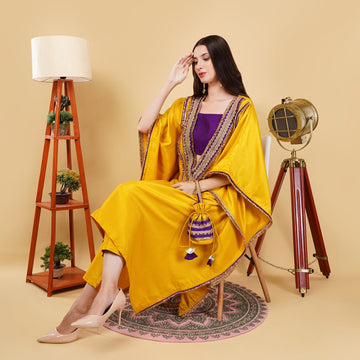 EF1040 - Mustard Kaftan Set