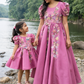 Pink Handmade Mother Daughter Dress Combo