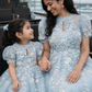 Blue Handmade Mother Daughter Dress Set