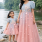 Dual Tone Handmade Mother Daughter Dress Set