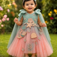 Blue and Pink dual tone Baby Girl Handmade Dress