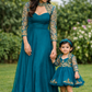 Peacock Blue Mother Daughter Dress Set