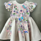 Peach color beautiful birthday dress for baby girl