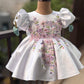 White Handmade Tulip Sleeves Dress