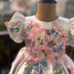White Multi Color Handmade Dress