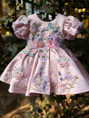 Pink Hand Crafted Birthday Dress