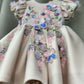 Peach color beautiful birthday dress for baby girl