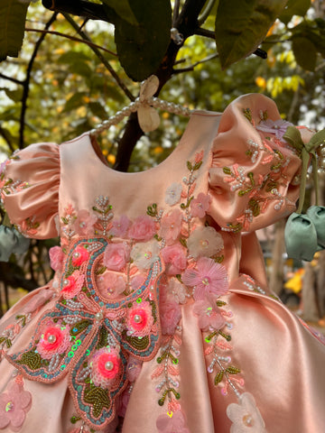 Peach Big Butterfly Dress