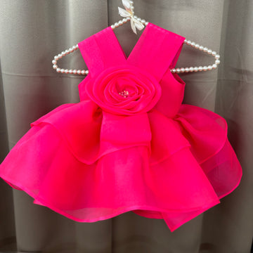 Pink Flower Organza Dress