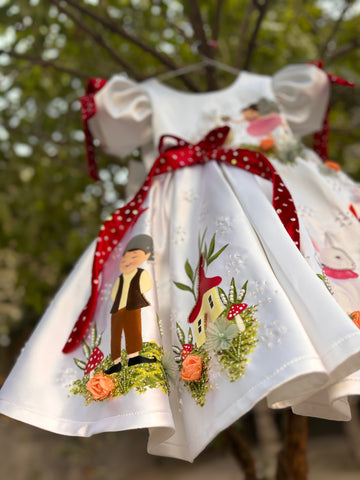 Hand painted birthday dress for baby Girl