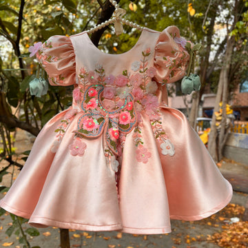 Peach Big Butterfly Dress