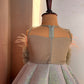 Green Ball Gown with Feather work