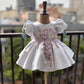White Handmade Tulip Sleeves Dress
