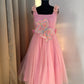 Pink 3 D Butterfly Handcrafted Dress for Women