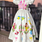 Handpainted white beautiful birthday dress for baby Girl