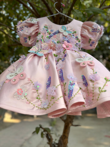 Pink Hand Crafted Birthday Dress