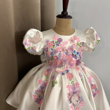 Off White Hand Crafted Dress
