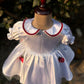 White Embroidered Collared Dress